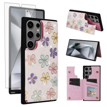 Imagem de Asuwish Capa de celular para Samsung Galaxy S25 Ultra 5G carteira celular com protetor de tela flor luxuosa porta-cartão de crédito suporte suporte S25Ultra 25S S 25 25Ultra 6,9 2025 mulheres meninas