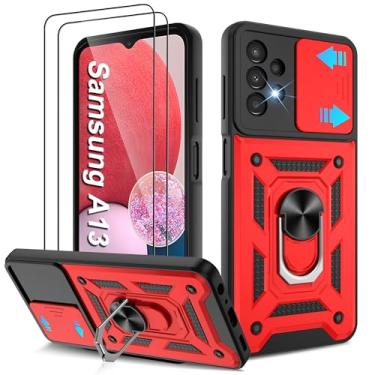 Imagem de Capa para Galaxy A13-4G, capa para Samsung Galaxy A13 4G com [2 peças] protetor de tela HD, resistente à prova de choque com suporte de rotação de 360° [grau militar] capa protetora para A13 4G