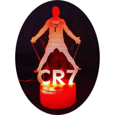 Imagem de Lâmpada de ilusão 3D Cristiano Ronaldo CR7 com LED de 7 cores