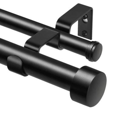 Imagem de Varão de cortina duplo KAMANINA 66-120cm Black Heavy Duty