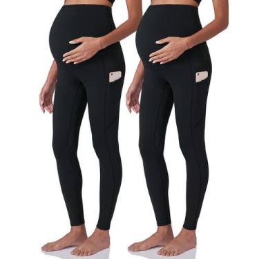 Imagem de Leggings de treino para maternidade POSHDIVAH Over Belly com bolsos