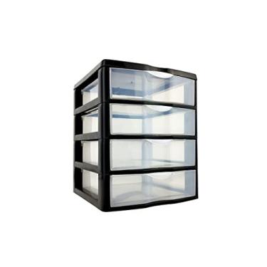 Imagem de Gaveteiro Peq Com 4 Gavetas Preta Nitronplast Preto