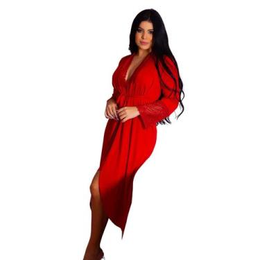 Imagem de Robe Roupão Longo Feminino Romantic com Renda Elegante e Confortável I