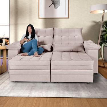 Imagem de Sofá Retrátil e Reclinevel Cancun 2,10 em Linho - Martins & Ornelas, C