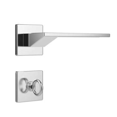 Imagem de Fechadura Banheiro 5400 R265 MZ630 40mm Squadreto Roseta Cromado Papai