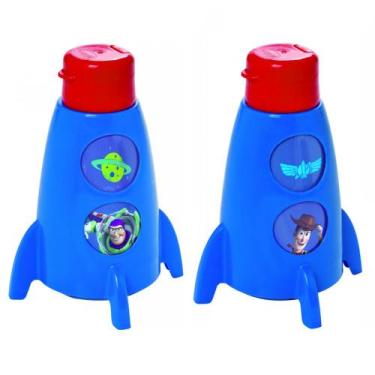 Imagem de Kit 2 Garrafa Infantil Foguete Toy Story Buzz Woody P/ Suco E Refri - 