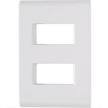 Imagem de Kit 9 Placa 2 Postos Afastados 4x2 Tramontina Liz Branca