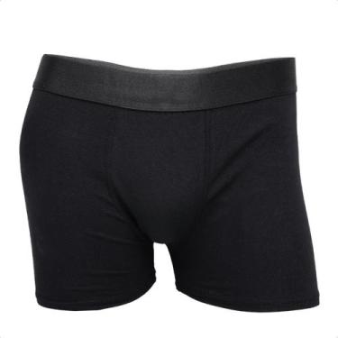 Imagem de Cueca Boxer Lisa Confortável Algodão Premium - Glaf, Preto, G