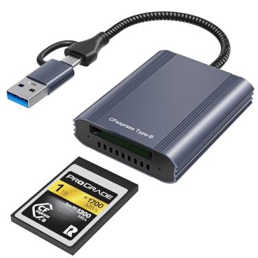 Imagem de Leitor de cartão CFexpress tipo B com USB 3.2 (geração 2) 10 Gbps, adaptador 2 em 1 CFexpress tipo B USB-C&USB-A, compatível com Windows/Mac/Linux/Android/Chrome (não para cartão XQD)