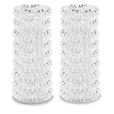 Imagem de TIZZYT Laços de cabelo, pacote com 18 3 18 peças de laços femininos de cabelo trançados de rabo de cavalo elásticos sem vincos, acessórios de cabelo em espiral multicoloridos para meninas (base)