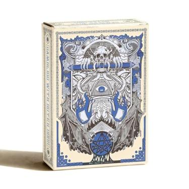 Imagem de strublfe Playing Cards, Retro Style Poker Cards, Cthulhu Myth Series Playing Card, Double-Sided Anti Slip Pattern Design, Suitable for Collection and Gift, Halloween, Thanksgiving, (Blue)