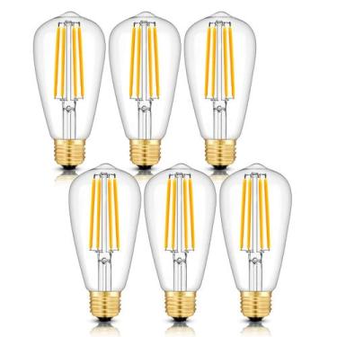 Imagem de Lâmpada LED CrLight 8W regulável Edison ST64 3200K branca macia, pacot