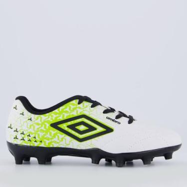 Imagem de Chuteira Umbro Class Neo Campo Juvenil Branca e Ve, 34