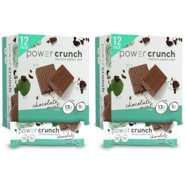 Imagem de Barras de wafer de proteína Power Crunch, chocolate e menta, 40 g, pac