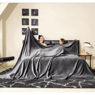 Imagem de Cobertor COOVA King Fleece 305x350 cm Soft Warm Dark Grey