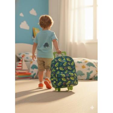 Imagem de Mochila Escolar de Rodinha Puket Tubarão Jacaré Relax