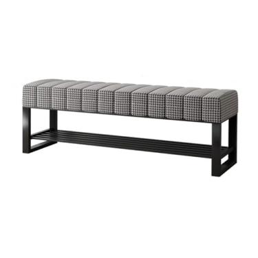 Imagem de Prateleira de sapatos banco de sapateira, banco de sapatos com almofada assento acolchoado, banco de entrada com armazenamento de sapatos, banco de armazenamento de sapatos de metal de 2 camadas para