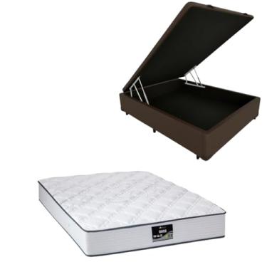 Imagem de Cama Box Baú Blindada com Colchão Doss Molas Ensacadas 30cm (CORINO MARROM, Casal)