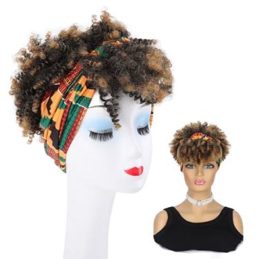 Imagem de Asixxsix Peruca de Bandana Curta e Encaracolada, Aparência Leve e Elegante, Uso Duradouro, Perucas de Cabelo Humano, Corte Pixie Sem, Densidade 150% Naturalmente Preta para Mulheres