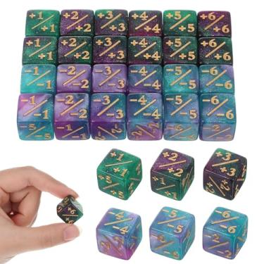 Imagem de Token Dice Counter, 24 Pcs 1/+1 MTG Counter Dice D6 Plus and Minus Dices Kit Acrylic Board Game MTG Accessories for M-TG CCG Card Gaming (Blue&Purple&Green)