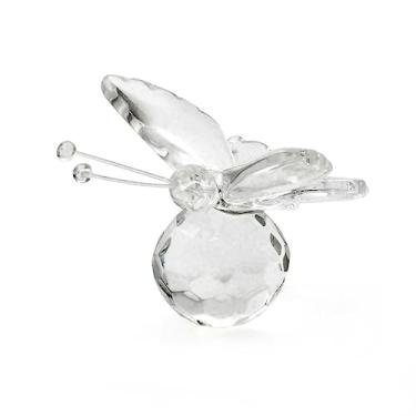 Imagem de Butterfly Ornament White Crystal European Style Glass Art Miniature Figurines Multicolor Vivid Crystal (Transparent)