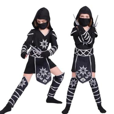 Imagem de OTUIZEM Fantasia Ninja para meninas, conjunto de roupa de Halloween Ninja para crianças, roupa infantil de Halloween para festas de cosplay
