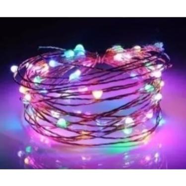 Imagem de Kit com 10 Cordões de Luz LED Fada 2 Metros – Fios de Luz Reutilizáveis para Decoração e Iluminação de Jardim Varanda e Festas (Colorido-10 Pcs)