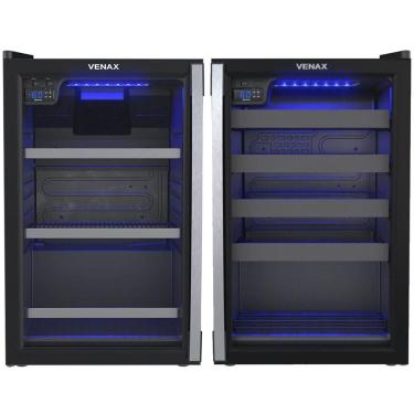Imagem de Kit Cervejeira Visa Cooler e Adega de Vinhos Piubella 100 Litros Preto Fosco Porta Invertida 110V
