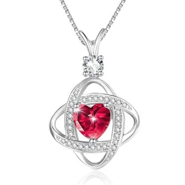 Imagem de HeartMelody Colar infinito feminino banhado a ouro branco 14 K 18 K delicado coração pingente de pedra do mês de nascimento, colar diário, aniversário, presente de aniversário para esposa e mãe
