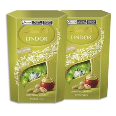 Imagem de Bombom Chocolate Lindt Lindor Pistache Kit 2 Caixas De 200G