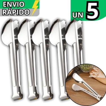 Imagem de Kit 5 Pegador Universal Em Inox Grande 29Cm Pães Bolos Macarrão Massas
