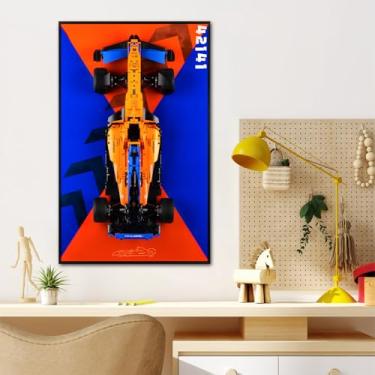 Imagem de BrickSoul Display W ible with 42141 Technic McLaren Formula 1 2022 Replica Race Car Building Set, Space-Saving Adult Collectibles for Car Wall Mount Display Lovers, Only Frame(31.5x19.7in)
