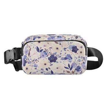 Imagem de CEBUGI Pochetes de caminhada para homens e mulheres, estampa de flores, moderna, resistente à água, com cinto ajustável para treino, viagem, corrida