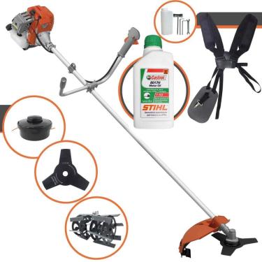 Imagem de Roçadeira Lateral Tekna RL520AC-G2 À Gasolina 52cc 2HP de Potência 13.000rpm Completo Com Carretel + Lâmina 3 Pontas + Enxada Rotativa + ÓLEO STIHL 2T