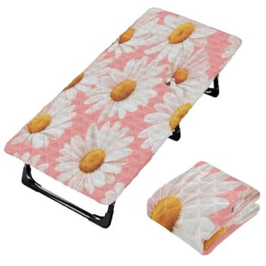 Imagem de Burbuja Lençol de berço de margarida para crianças, lençol de cochilo acolchoado portátil com faixa elástica para meninas e meninos, lavável na máquina, 63,5 x 127 cm