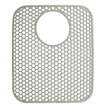 Imagem de Murtenze 1 tapete protetor de pia de cozinha de silicone, 34,5 cm x 29,5 cm resistente ao calor, tapete protetor antiderrapante para pia de cozinha, grade de drenagem traseira dobrável para fundo de