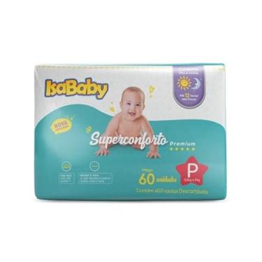 Imagem de Fralda Infantil Premium Mega P Isababy 60 Unidades