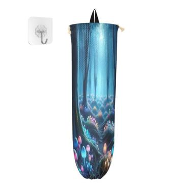 Imagem de Porta-saco de compras de cogumelos brilhantes fofos coloridos, suporte de sacola de compras, suporte de saco de plástico para cozinha