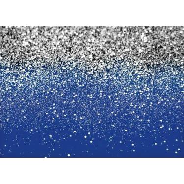 Imagem de Pano de fundo fotográfico LYCGS X-79 azul e prata 210cmx150cm