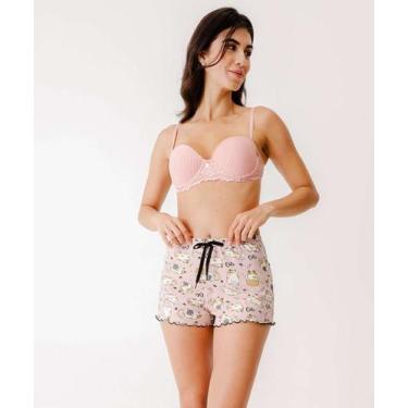 Imagem de Short Pijama Feminino Avulso Gatos Marisa Rosa-29019, Rosa, G