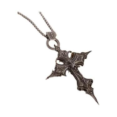 Imagem de Colar Com Pingente De Cruz E Caveira Gótica Para Homens E Mulheres, Jo