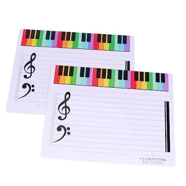 Imagem de HORIALENCE Quadro branco apagável magnético de 2 peças para sala de aula em casa e ensino de música para prática e anotações