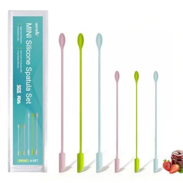 Imagem de Espátulas de silicone de ponta dupla, pacote com 6 - utensílios de cozinha de vários tamanhos para raspar, assar e misturar recipientes de alimentos