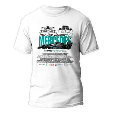 Imagem de Camiseta F1 Mercedes Lewis Hamilton Camisa Carros Algodão - Kamisetas 