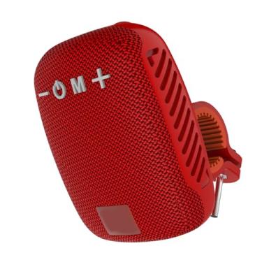 Imagem de Dioche Alto-falante Portátil para Bicicleta, Sem Fio, Emparelhamento Duplo, Rádio Fm, Cartão de Memória, Suporte para Ciclismo, Caminhadas, Acampamento, Alto-falante, Tecido Abs (Vermelha)