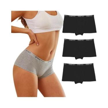 Imagem de Conjunto De 3 Peças De Calcinhas Femininas De Algodão De Cintura Baixa