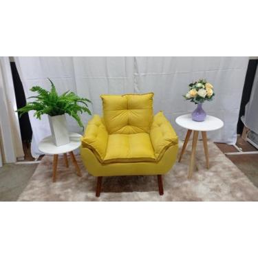 Imagem de Poltrona Decorativa Para Sala e Quarto Amarela-CASA DA POLTRONA  - kib