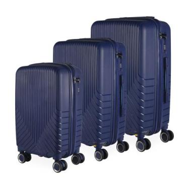 Imagem de Cj Malas Polipropileno 3 Peças P, M, G Rodas 360 Canadá - Dermond, Azu