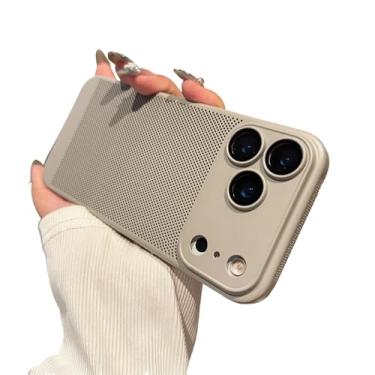 Imagem de Proteção de lente de câmera respirável de dissipação de calor de malha compatível com capa para iPhone (iPhone 17 Pro Max, cinza)