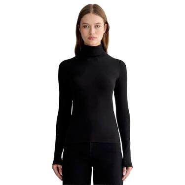 Imagem de Everlane - Gola rolê canelada de luxo - preto médio